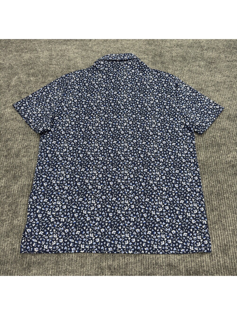 Polo Ralph Lauren Polo Shirt Mens M Custom Slim Fit Blue White Floral AOP Preppy - Picture 2 of 9